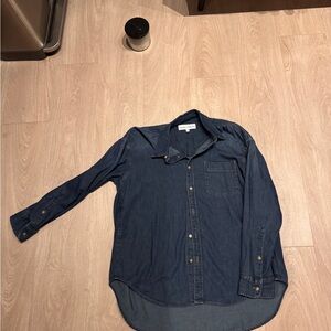Aritzia Denim Forum Dark Blue Casual Button Down Shirt